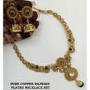 Akruti Collection Copper Plated Pota Stone Necklace Set