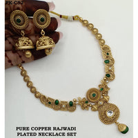 Akruti Collection Copper Plated Pota Stone Necklace Set