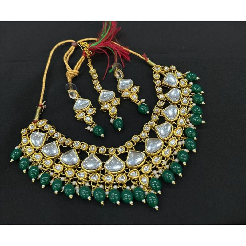 Akruti Collection Gold Plated Kundan Necklace Set