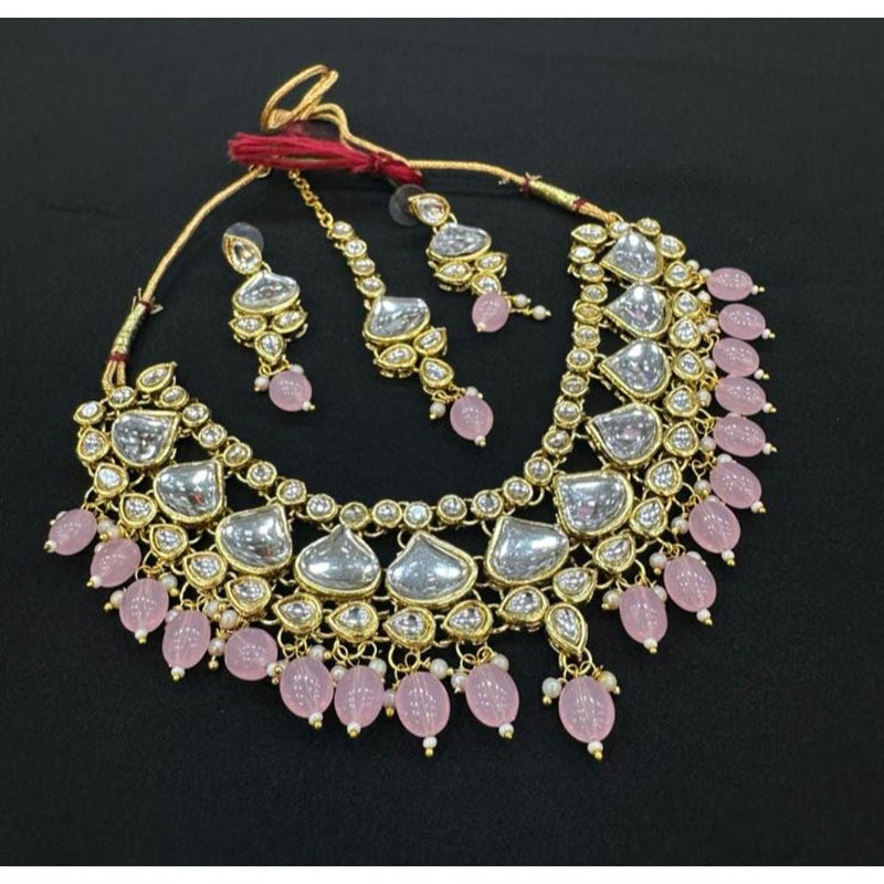 Akruti Collection Gold Plated Kundan Necklace Set