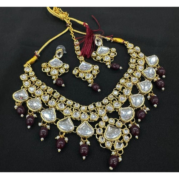 Akruti Collection Gold Plated Kundan Necklace Set