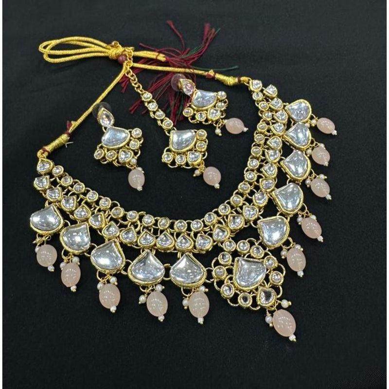 Akruti Collection Gold Plated Kundan Necklace Set