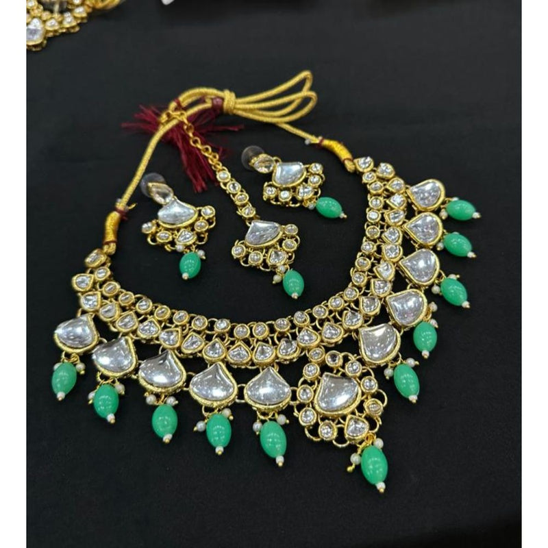 Akruti Collection Gold Plated Kundan Necklace Set