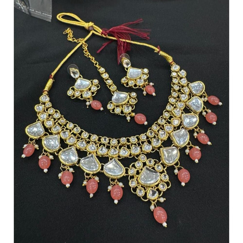 Akruti Collection Gold Plated Kundan Necklace Set