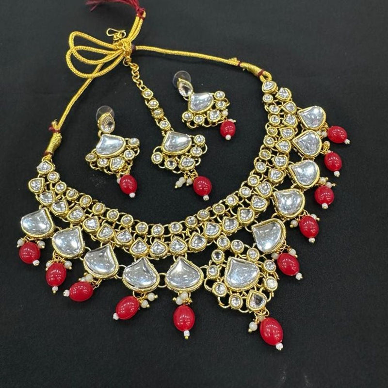 Akruti Collection Gold Plated Kundan Necklace Set