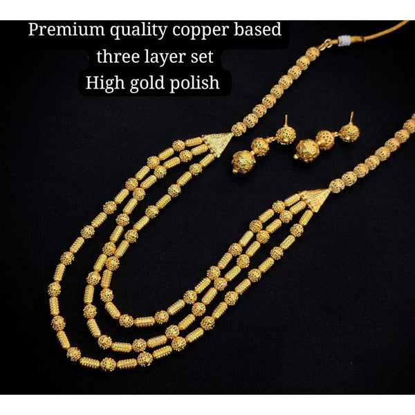 Akruti Collection Gold Plated Long Necklace Set