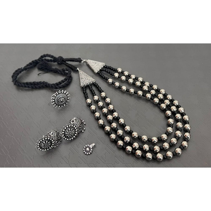 Akruti Collection Oxidised Combo Set