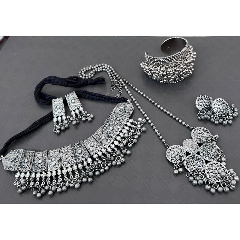 Akruti Collection Oxidised Combo Set