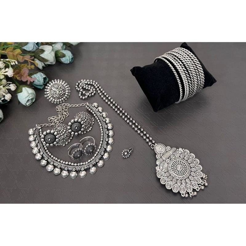 Akruti Collection Oxidised Combo Set