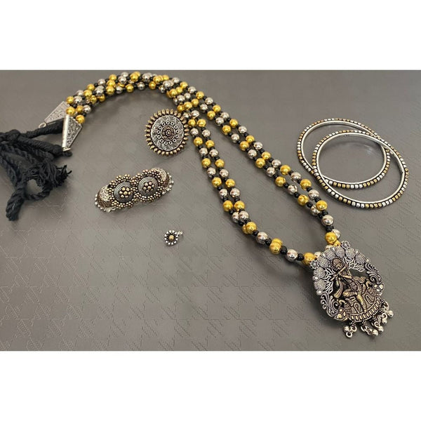 Akruti Collection Oxidised Combo Set