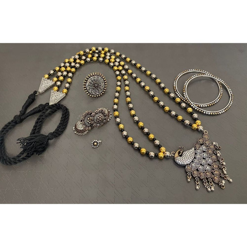 Akruti Collection Oxidised Combo Set