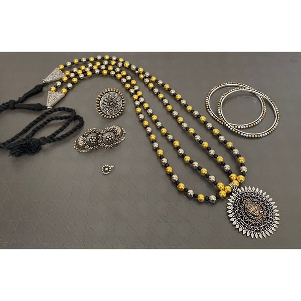 Akruti Collection Oxidised Combo Set