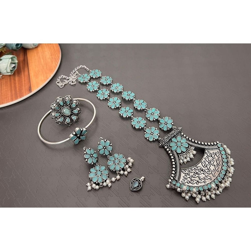 Akruti Collection Oxidised Combo Set