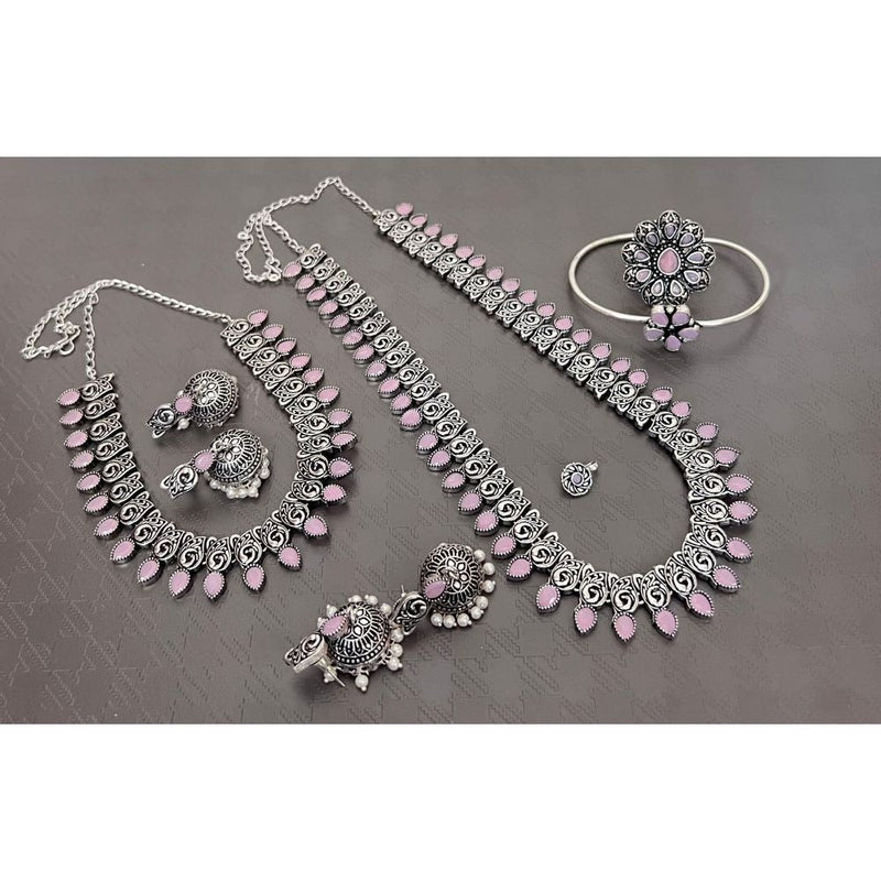 Akruti Collection Oxidised Combo Set