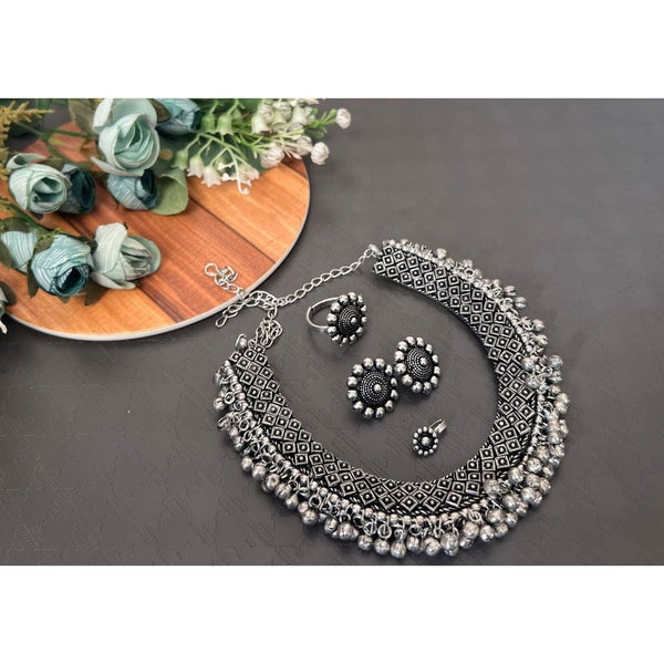 Akruti Collection Oxidised Combo Set