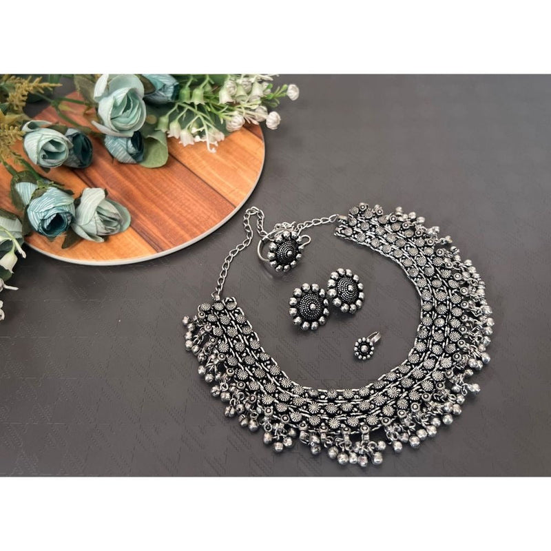 Akruti Collection Oxidised Combo Set