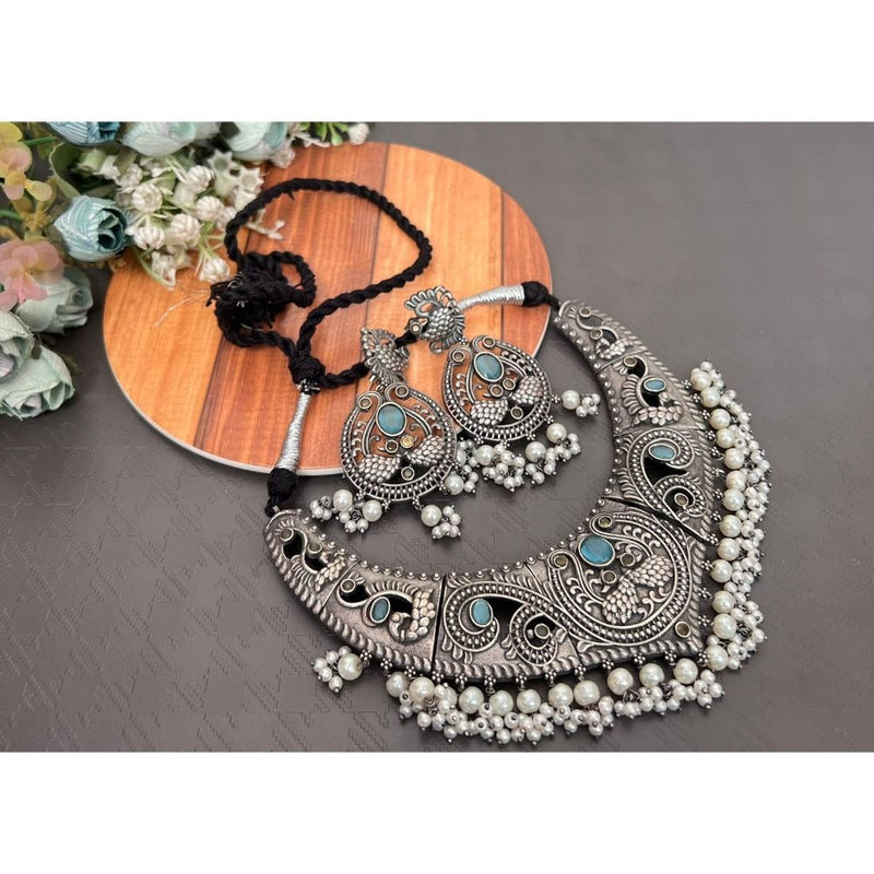 Akruti Collection Oxidised Necklace Set