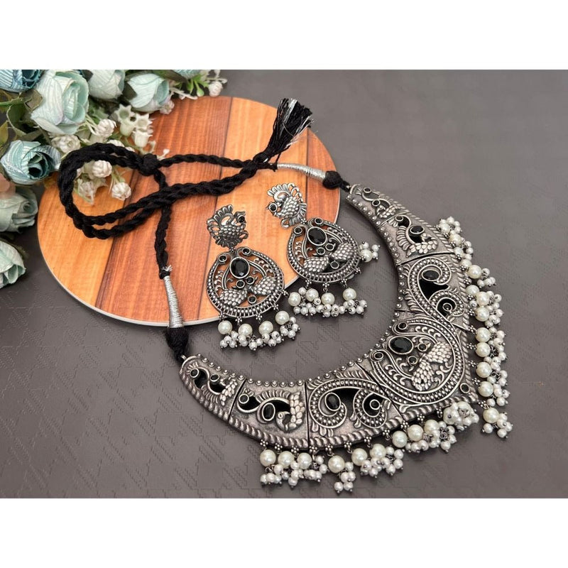 Akruti Collection Oxidised Necklace Set