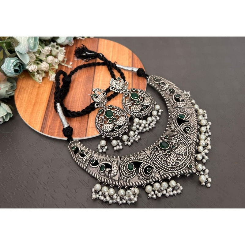 Akruti Collection Oxidised Necklace Set