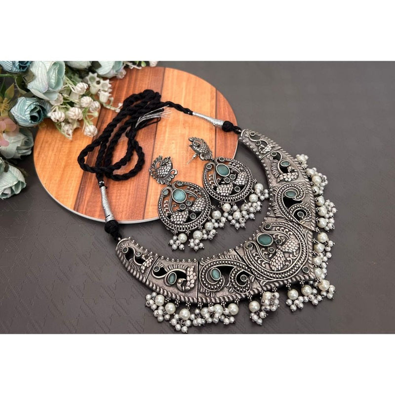 Akruti Collection Oxidised Necklace Set