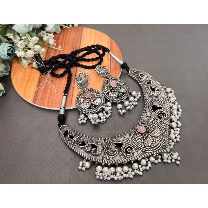 Akruti Collection Oxidised Necklace Set