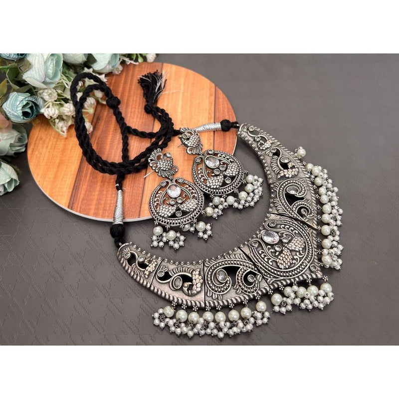 Akruti Collection Oxidised Necklace Set