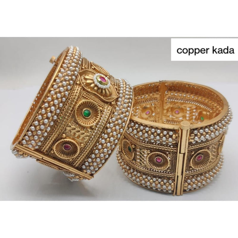 Akruti Collection Gold Plated Pota  Bangles Set