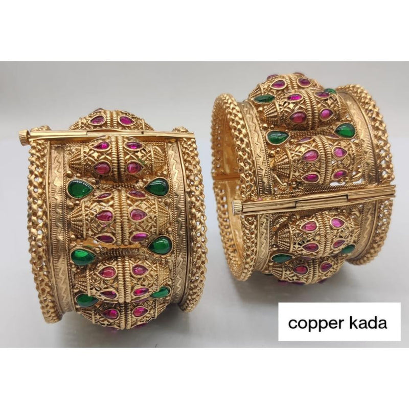 Akruti Collection Gold Plated Pota  Bangles Set