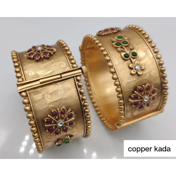 Akruti Collection Gold Plated Pota  Bangles Set