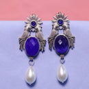 Akruti Collection Oxidised Plated Crystal Stone Dangler Earrings