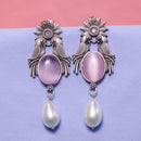 Akruti Collection Oxidised Plated Crystal Stone Dangler Earrings