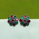 Akruti Collection Oxidised Plated Crystal Stone Studs Earrings