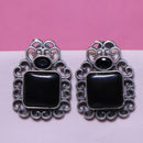 Akruti Collection Oxidised Plated Pota Stone Dangler Earrings
