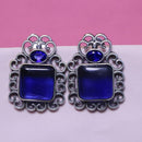 Akruti Collection Oxidised Plated Pota Stone Dangler Earrings