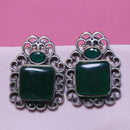 Akruti Collection Oxidised Plated Pota Stone Dangler Earrings