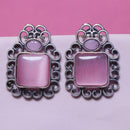 Akruti Collection Oxidised Plated Pota Stone Dangler Earrings