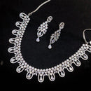 Akruti Collection Silver Plated AD Stone Necklace Set