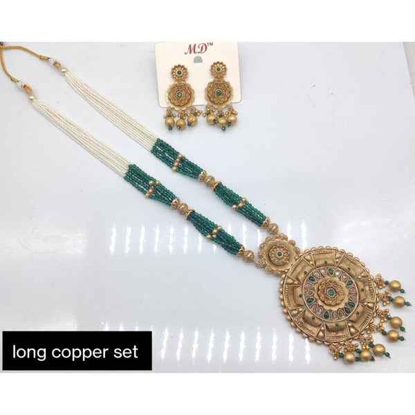 Akruti Collection Copper Plated Long Necklace Set