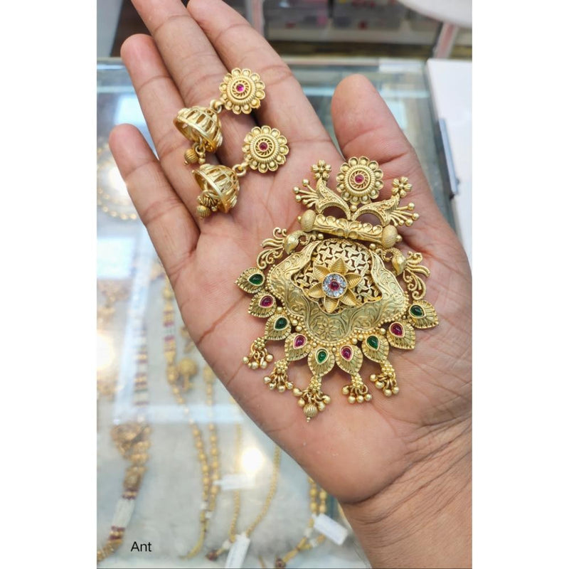 Akruti Collection Gold Plated Pendant Set