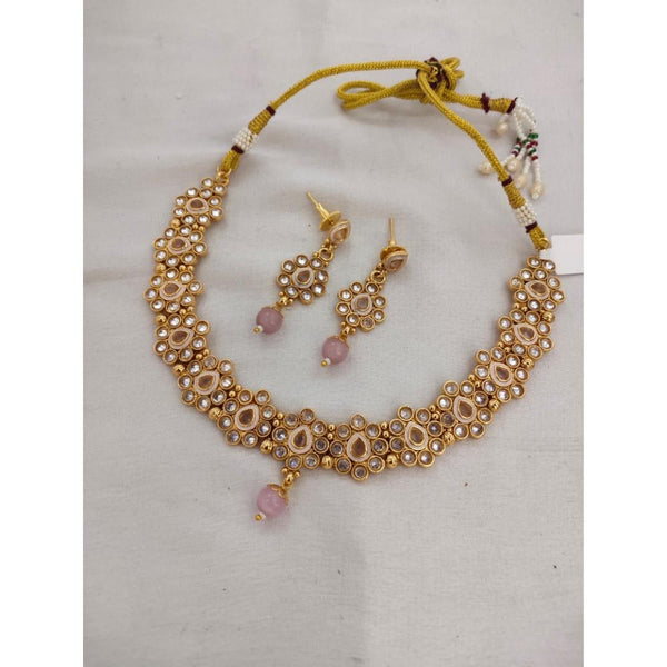 Akruti Collection Gold Plated Crystal Stone Necklace Set