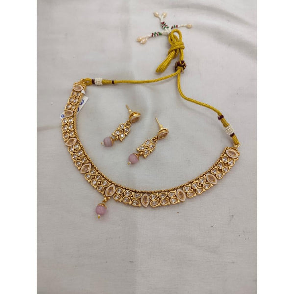 Akruti Collection Gold Plated Crystal Stone Necklace Set