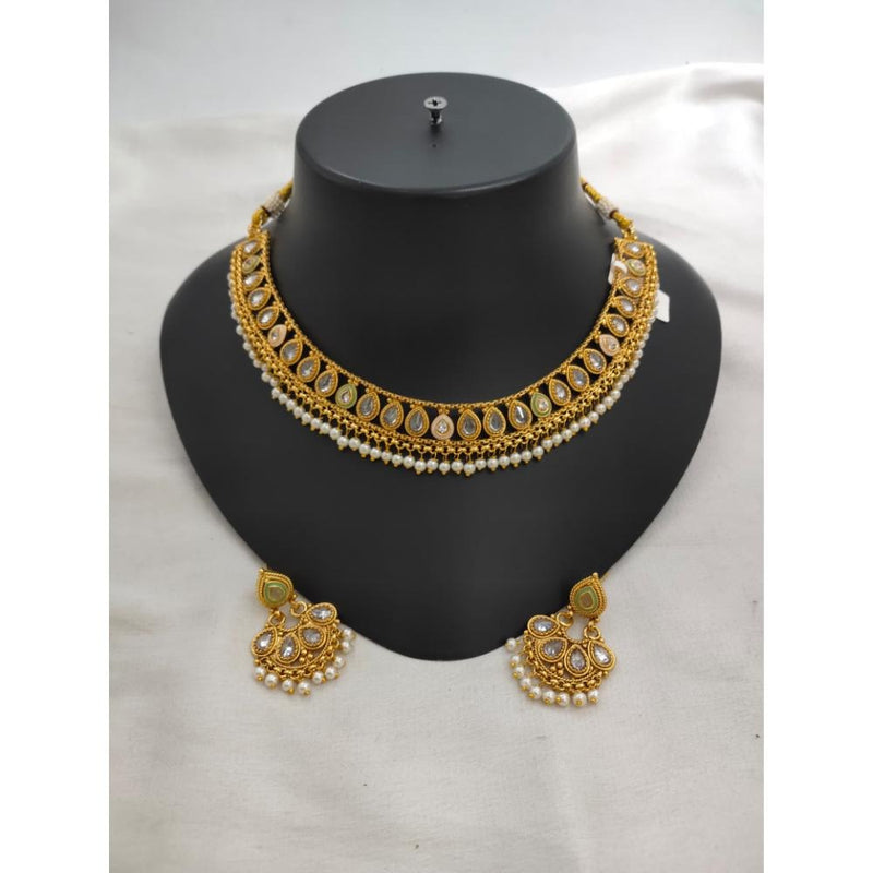 Akruti Collection Gold Plated Crystal Stone Necklace Set