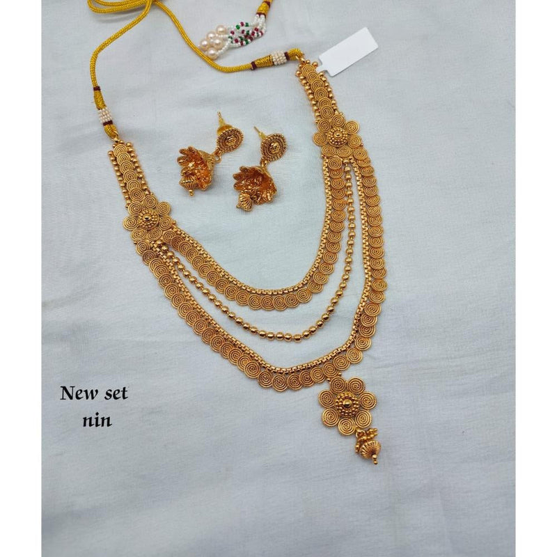 Akruti Collection Gold Plated Necklace Set