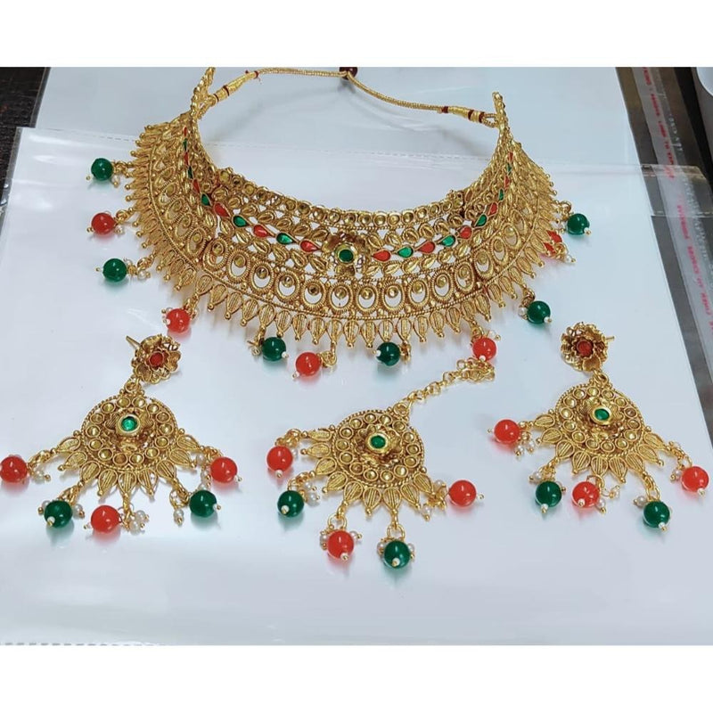 Akruti Collection Gold Plated Crystal Stone Necklace Set