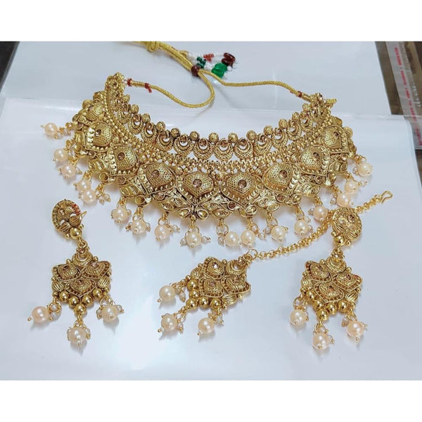 Akruti Collection Gold Plated Crystal Stone Necklace Set