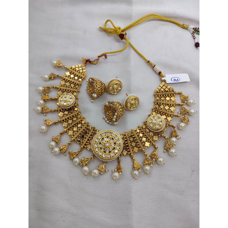 Akruti Collection Gold Plated Reverse AD Necklace Set