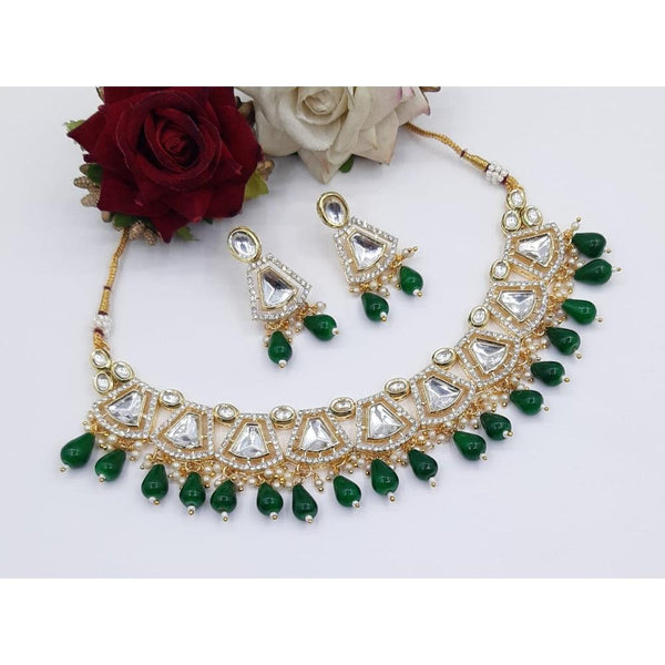 Akruti Collection Gold Plated Crystal Stone Necklace Set-11712320GR