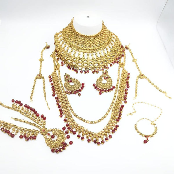 Akruti Collection Gold Plated Kundan Bridal Set