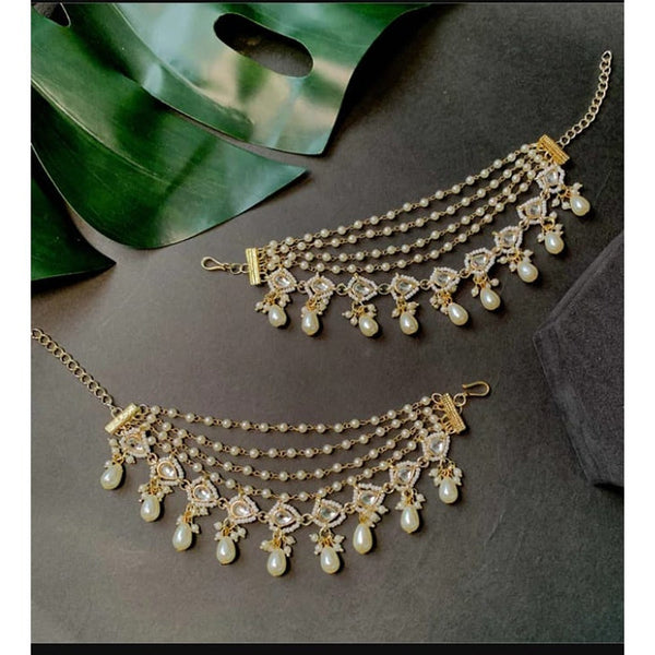 Akruti Collection Gold Plated Pearl Kanchain