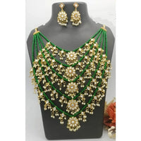 Akruti Collection Gold Plated Kundan And Pearl Long Necklace Set